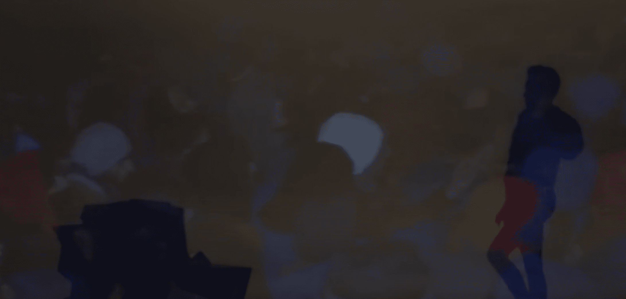 Blurred figures fleeing - refugee crisis documentation