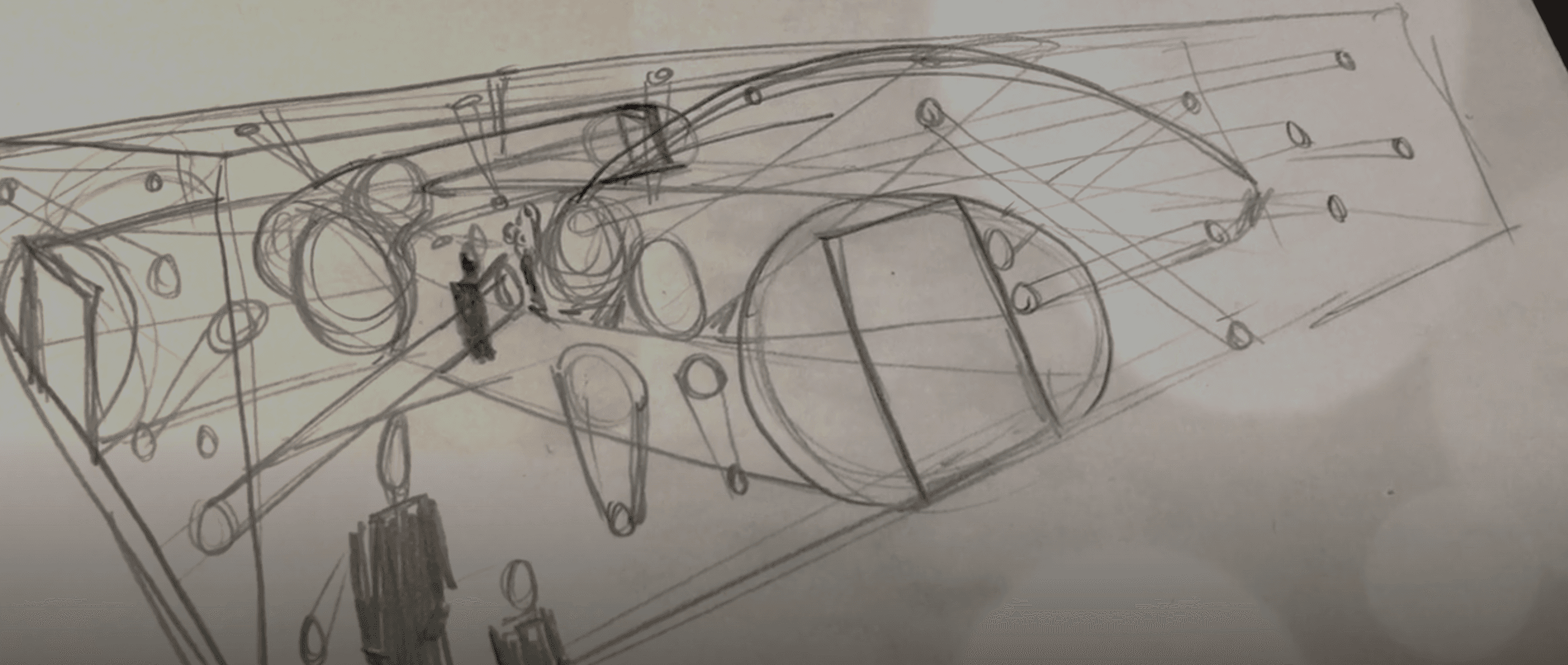 Architectural blueprint sketch for Lilith Malmo installation