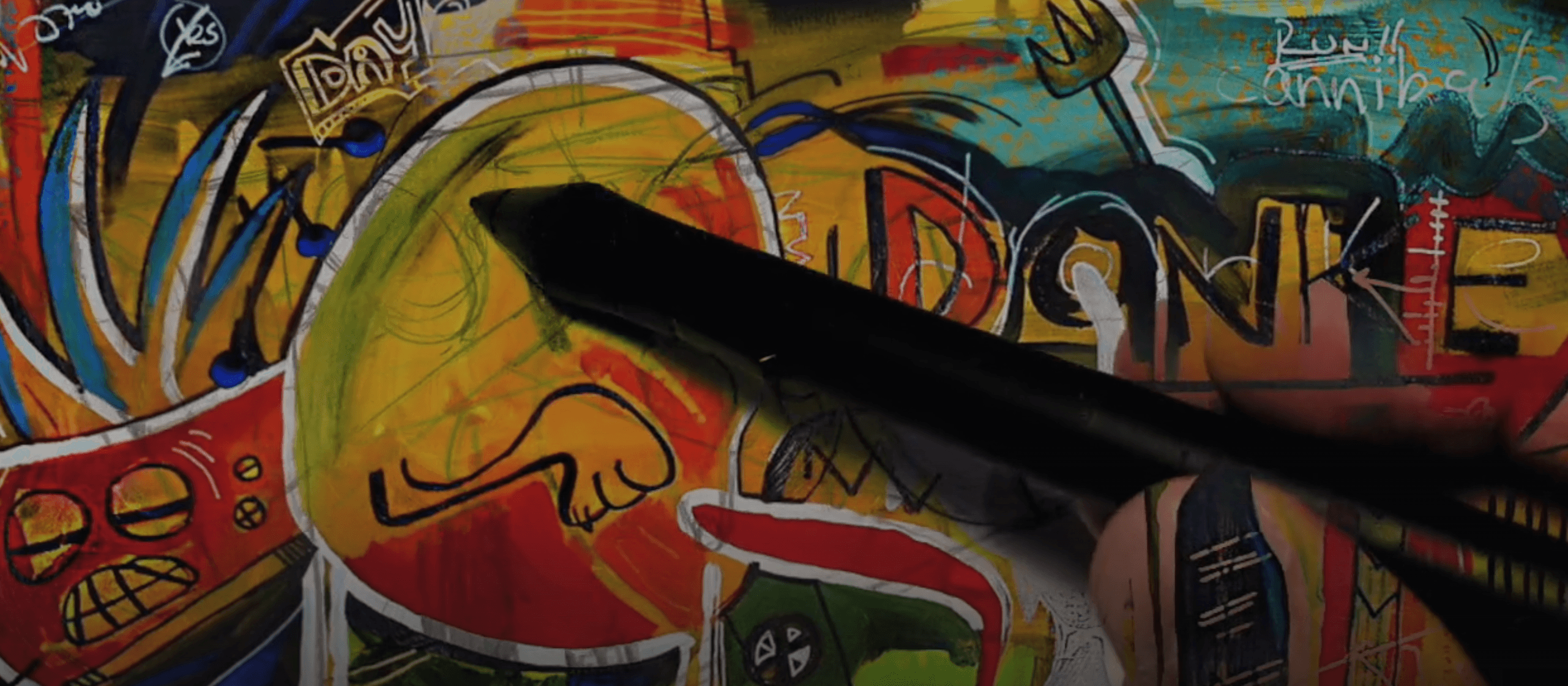 Close-up of mural sketches and installation planning