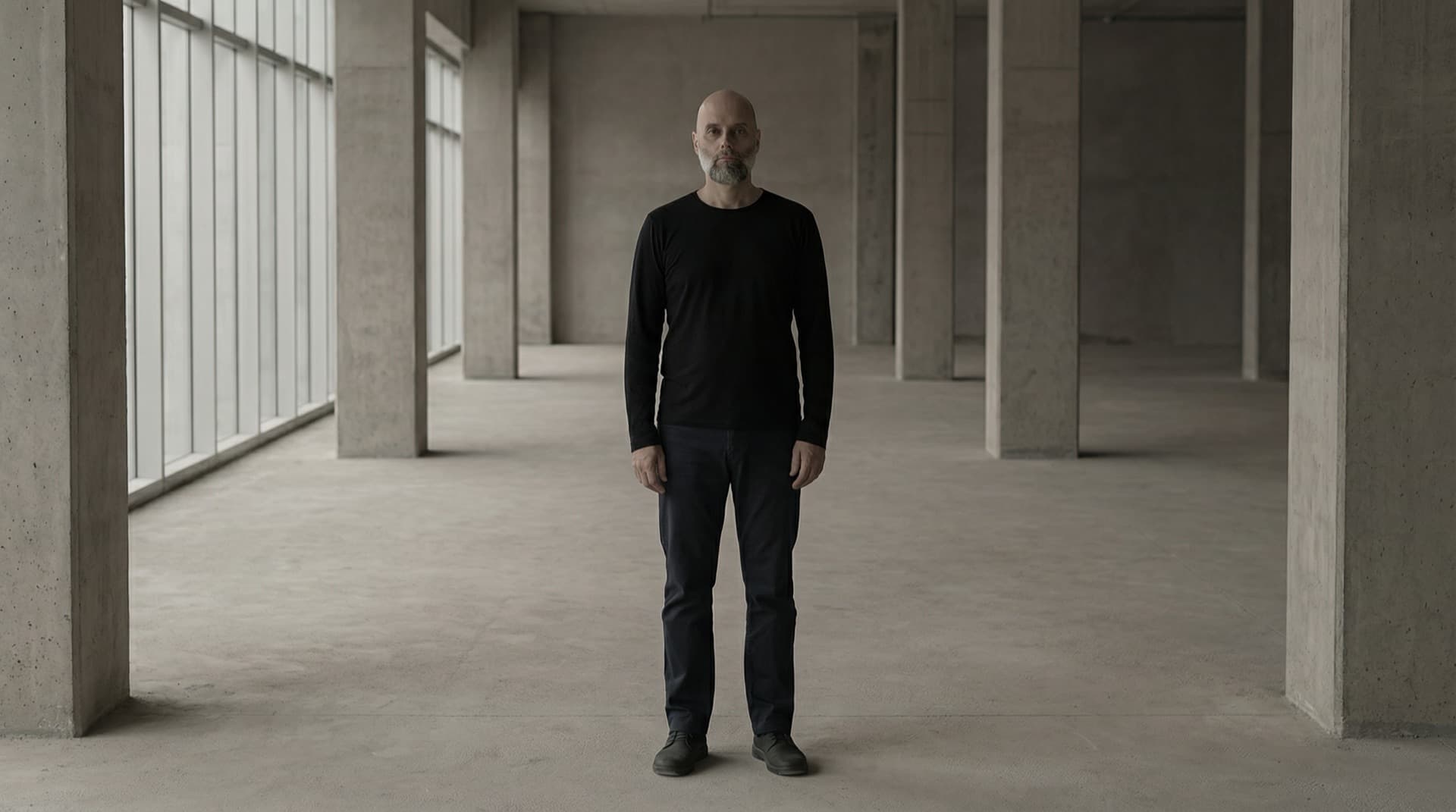 Repeating spatial rhythm in calm, even light suggesting duration without measure